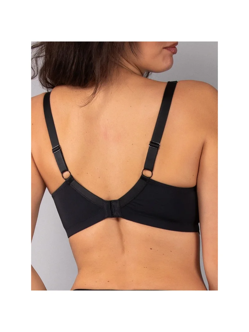 AR10 Reggiseno preformato con pizzo senza ferretto coppa D - nero