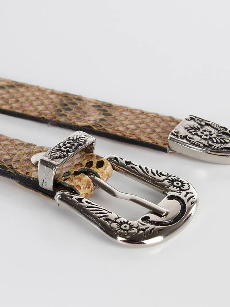 Cintura animalier sottile - giallo