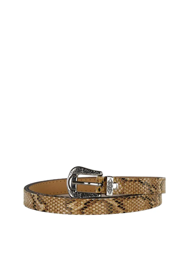 Cintura animalier sottile - giallo