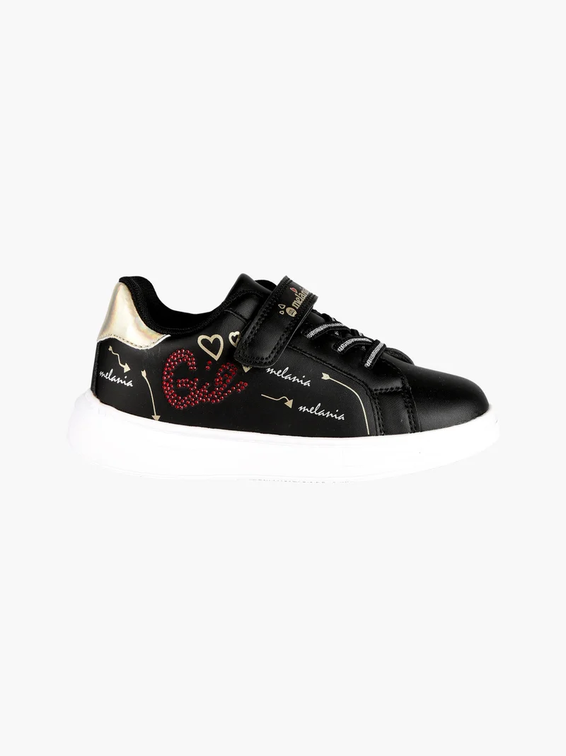 Sneakers da bambina con strappo - nero