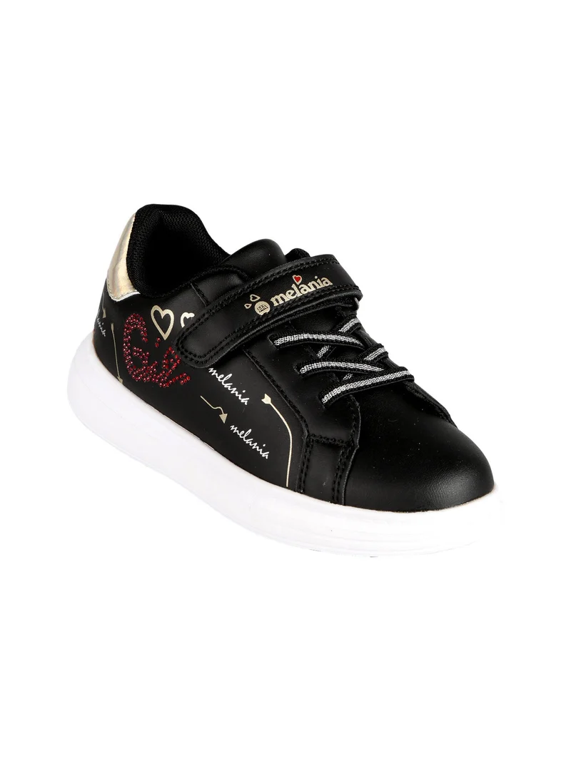 Sneakers da bambina con strappo - nero