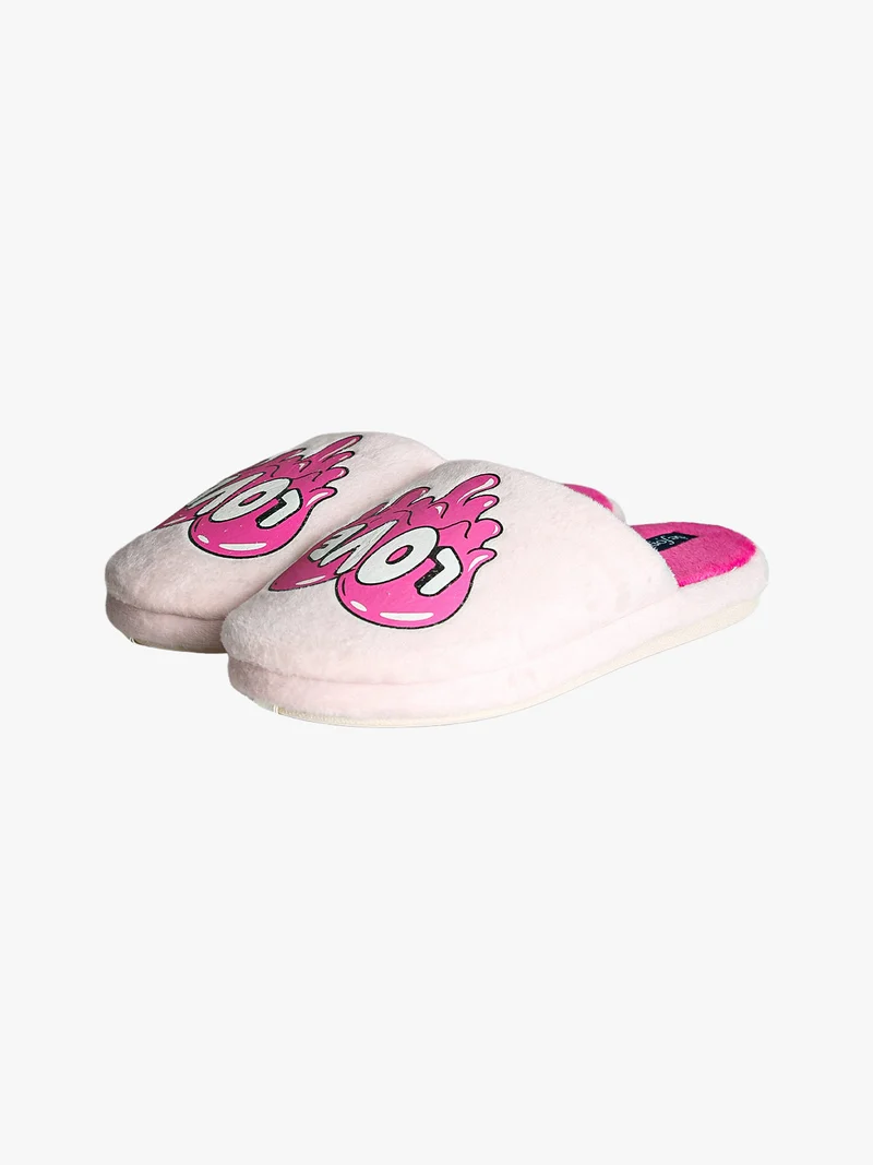Pantofole invernali da bambina LOVE -rosa