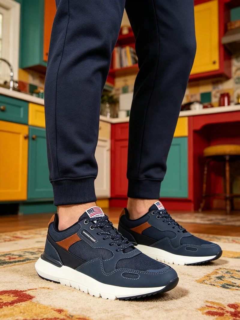 Sneakers da uomo stringate - blu scuro