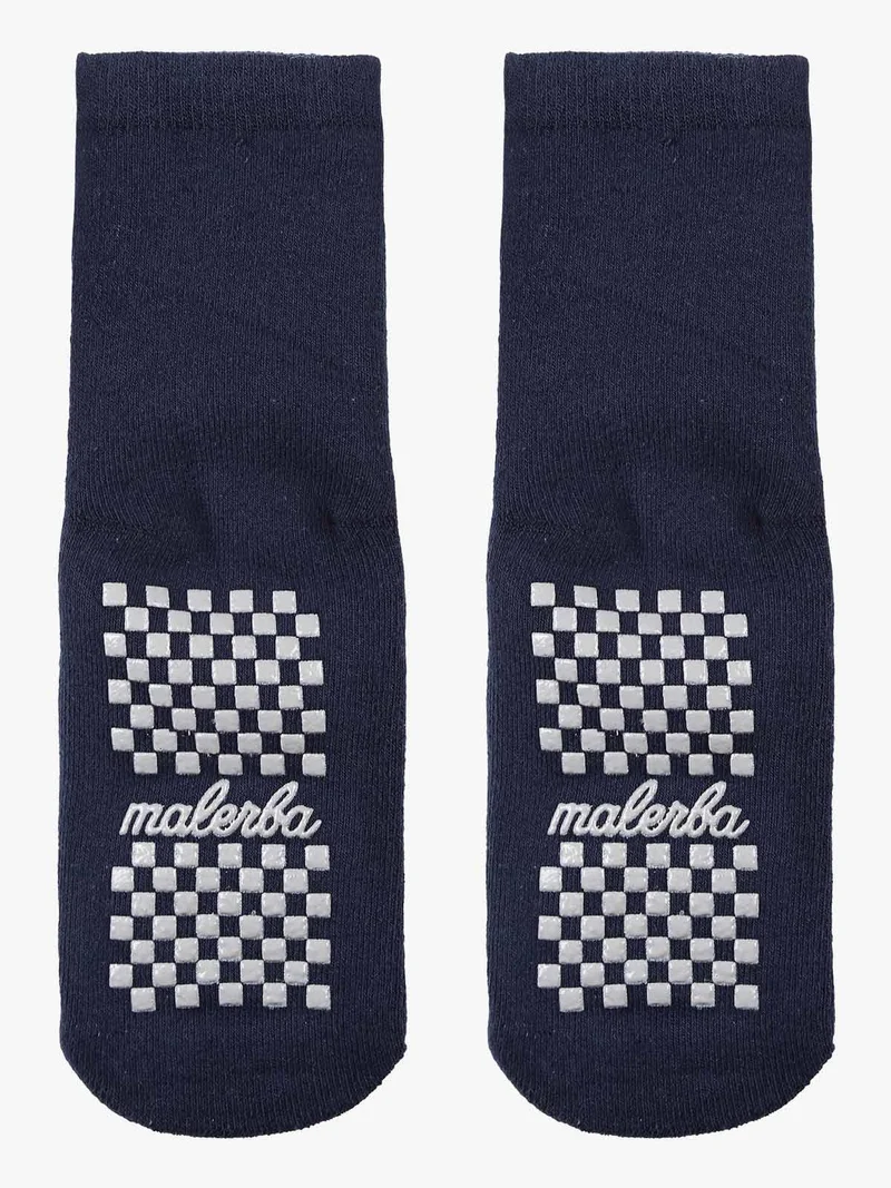 Calze antiscivolo bambino in caldo cotone con disegno - blu scuro