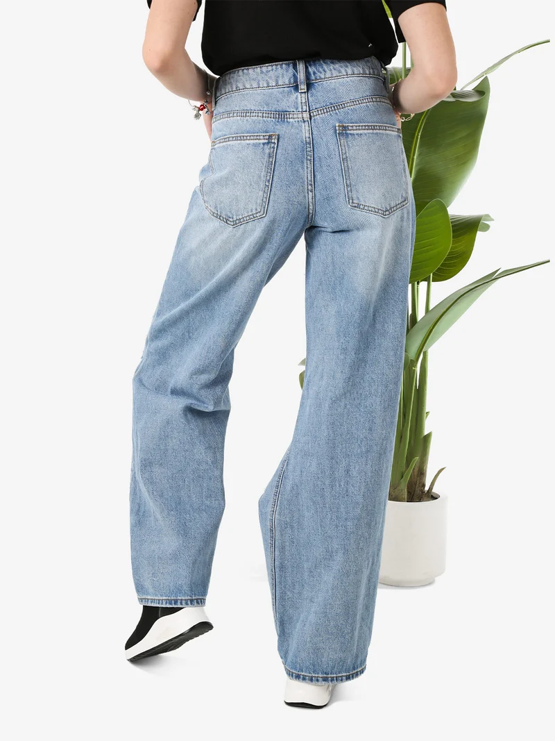 Jeans donna con strappi a gamba larga - jeans
