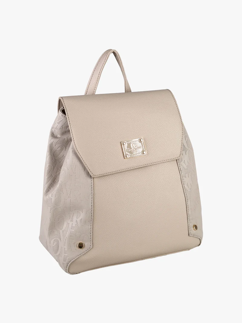 Zaino donna in ecopelle con patta - sabbia