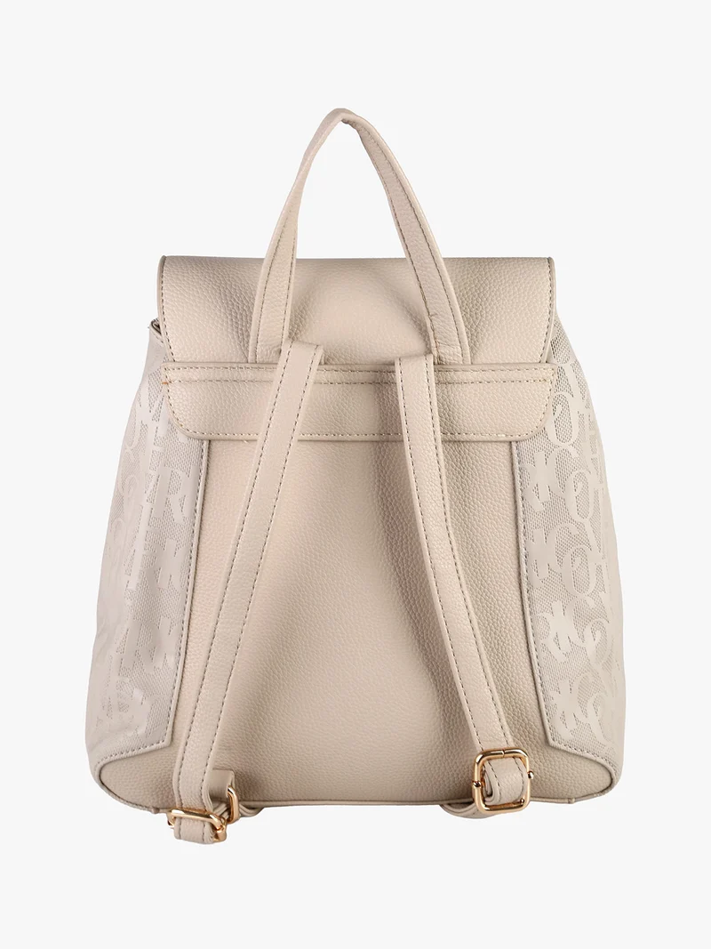 Zaino donna in ecopelle con patta - sabbia