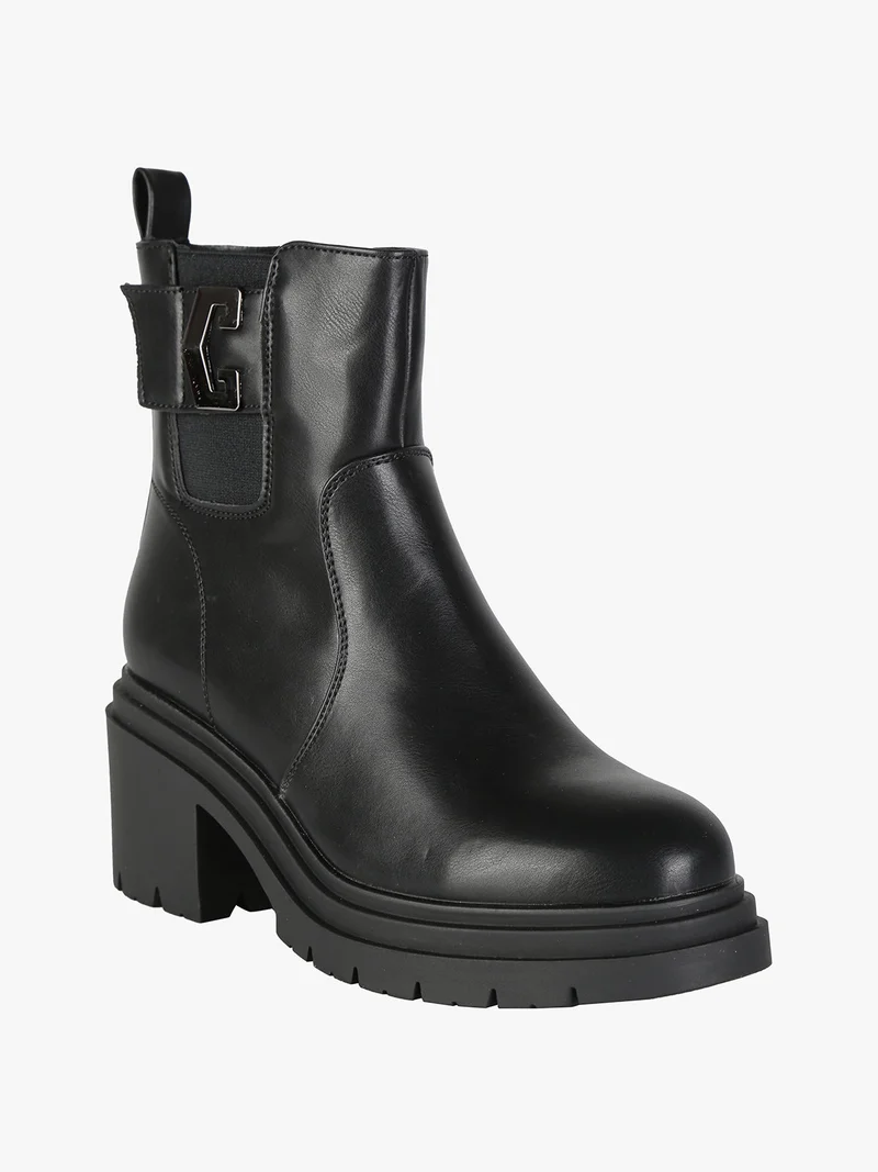 Stivaletti donna con tacco largo - nero