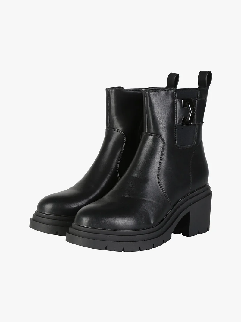 Stivaletti donna con tacco largo - nero