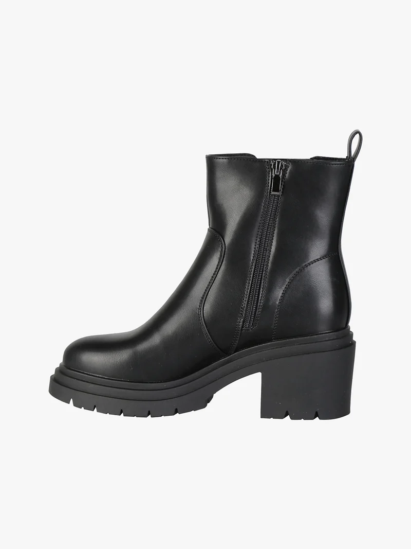 Stivaletti donna con tacco largo - nero