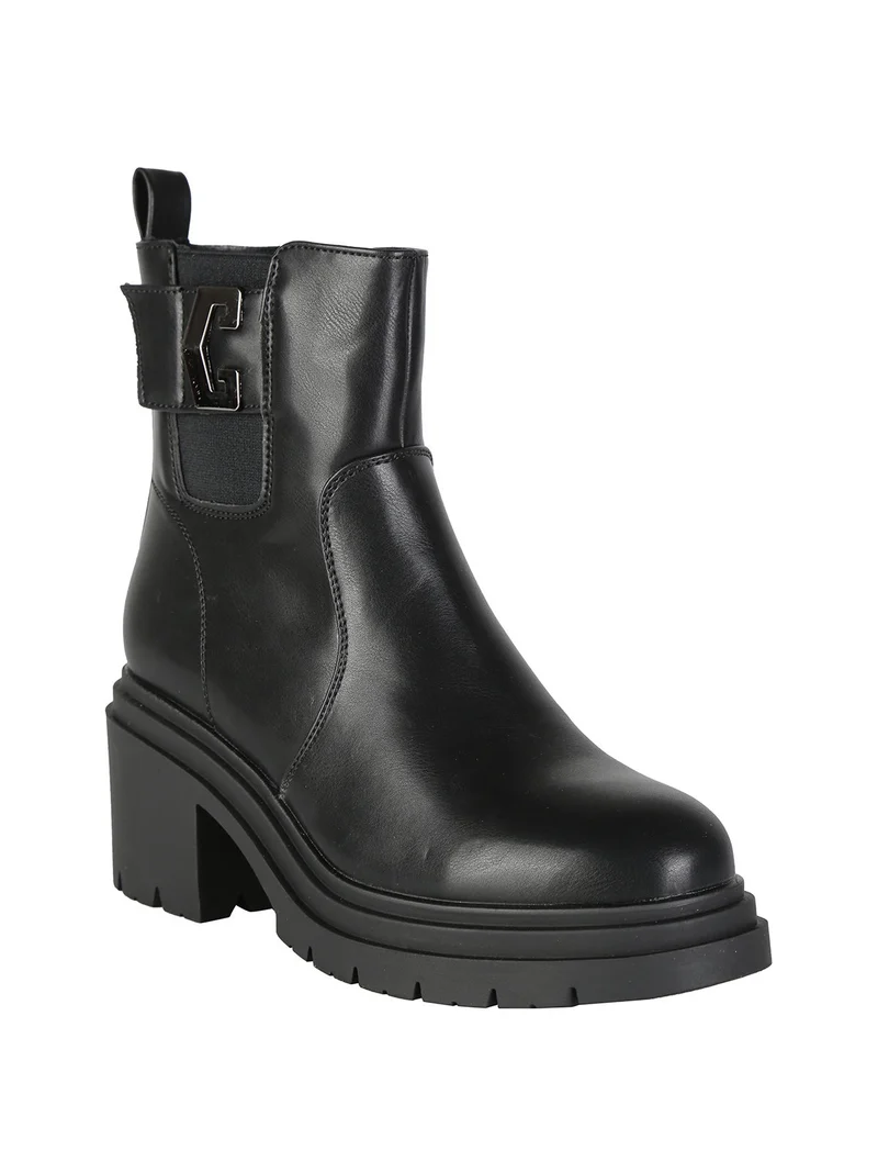 Stivaletti donna con tacco largo - nero