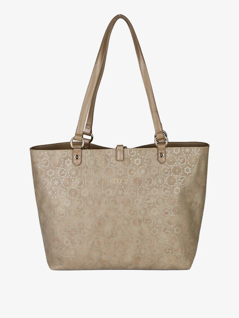 Borsa tote donna reversibile con pochette - taupe