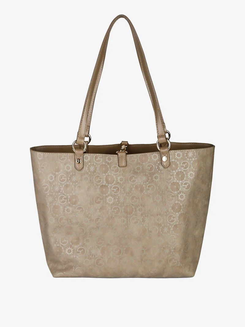 Borsa tote donna reversibile con pochette - taupe