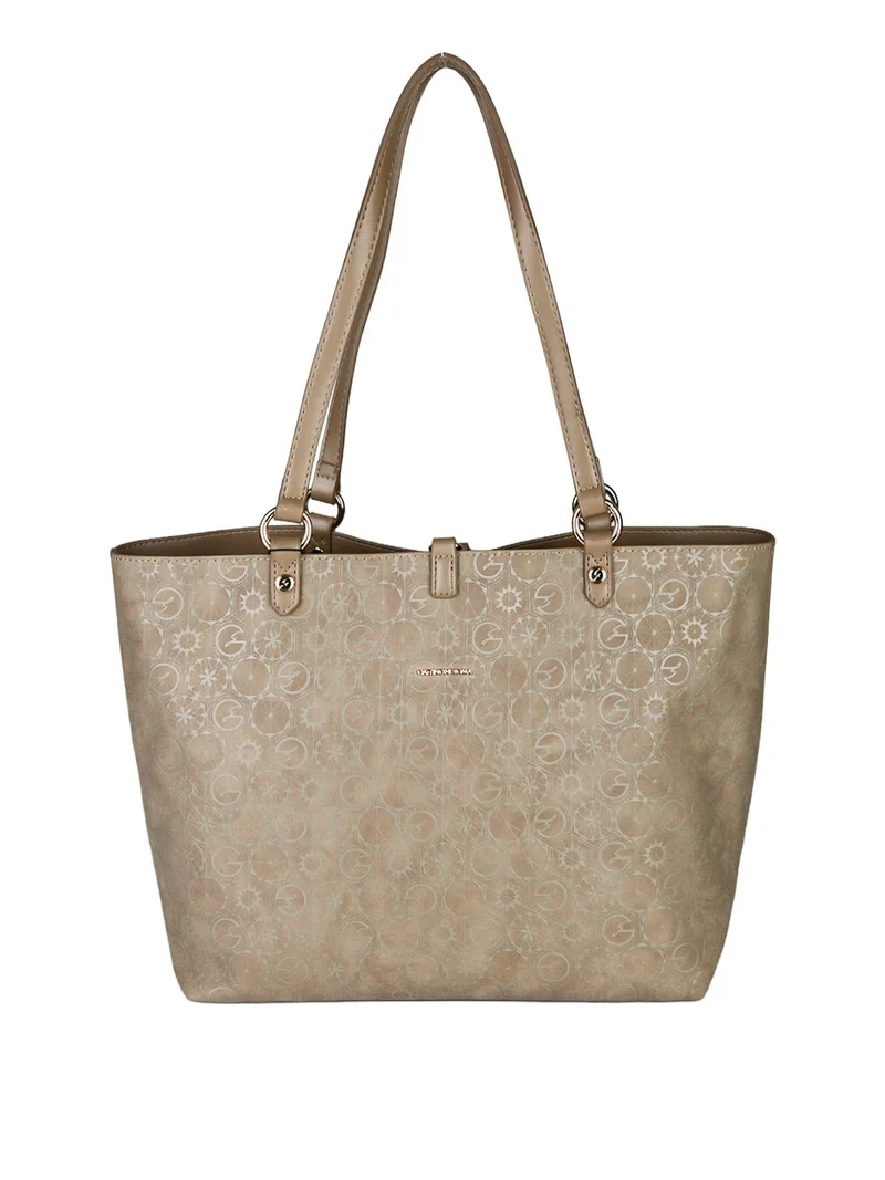 Borsa tote donna reversibile con pochette - taupe