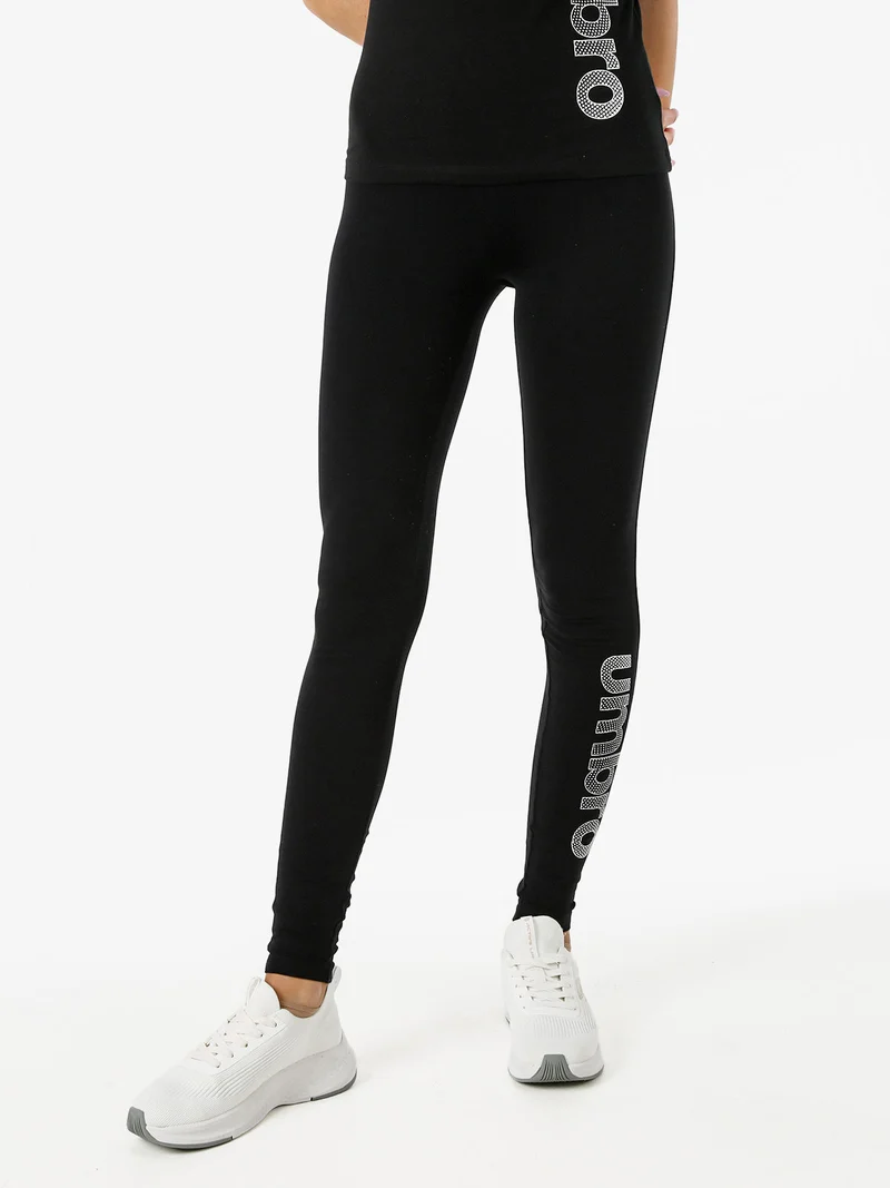 Leggings sportivi da donna con logo - bianco