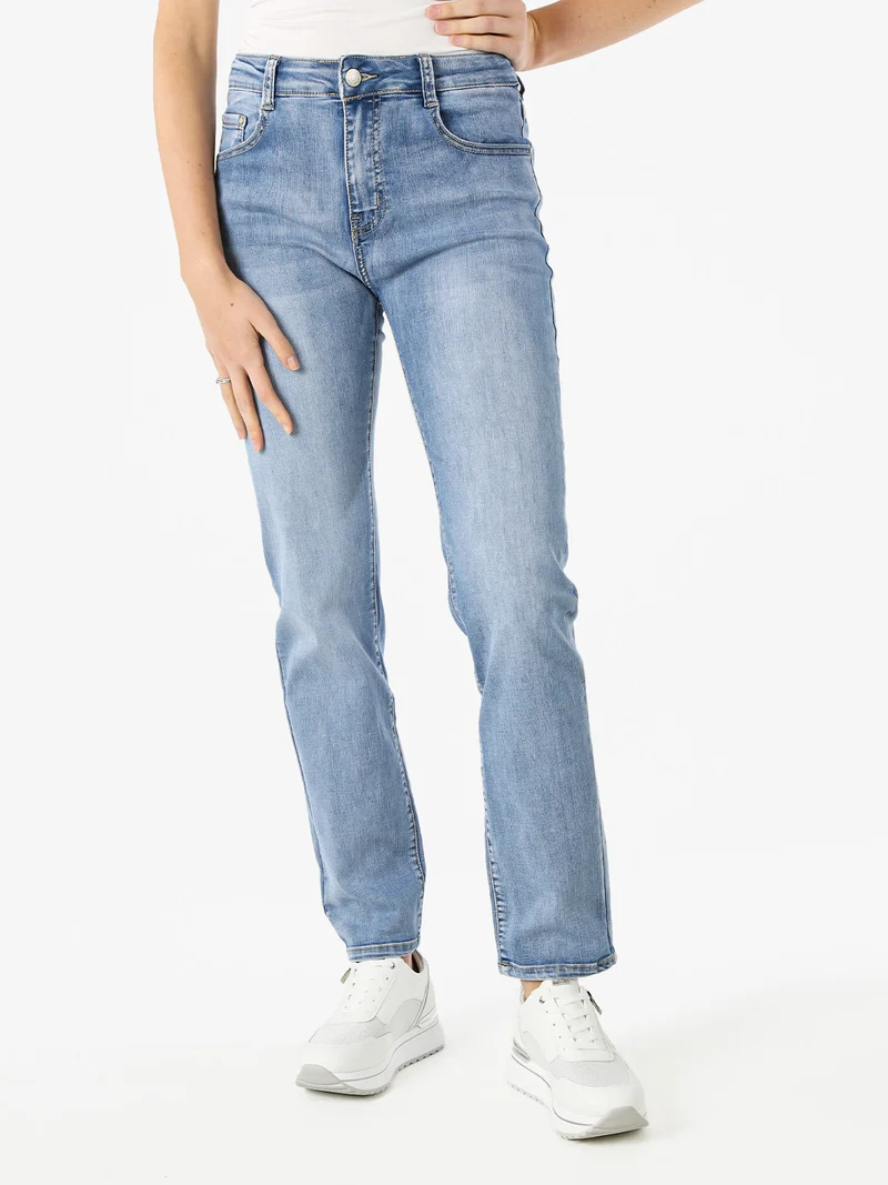 Jeans donna regular fit a vita alta- jeans