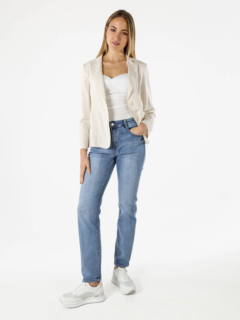 Jeans donna regular fit a vita alta- jeans