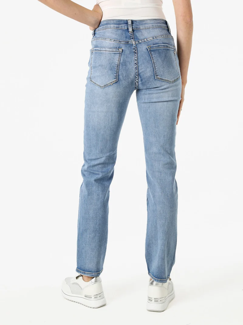 Jeans donna regular fit a vita alta- jeans