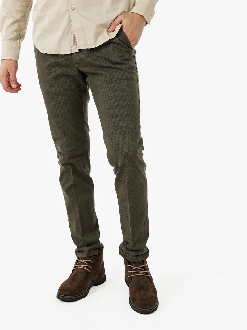 Pantaloni uomo slim fit con stampa micro texture - militare