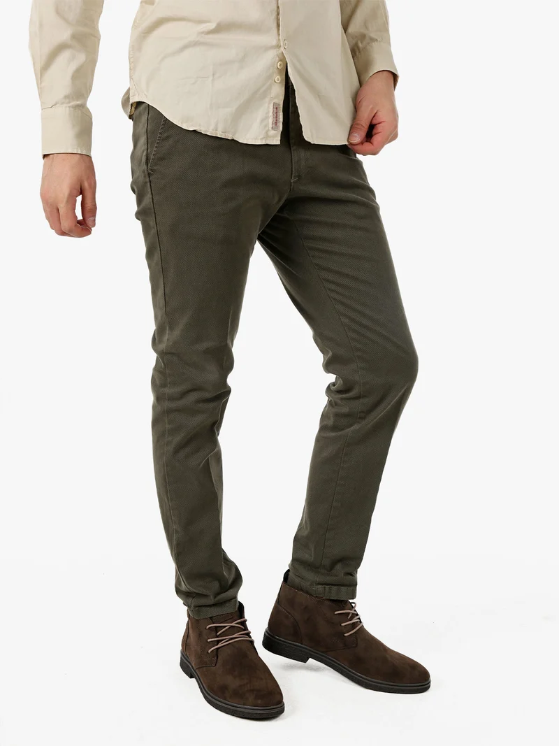 Pantaloni uomo slim fit con stampa micro texture - militare