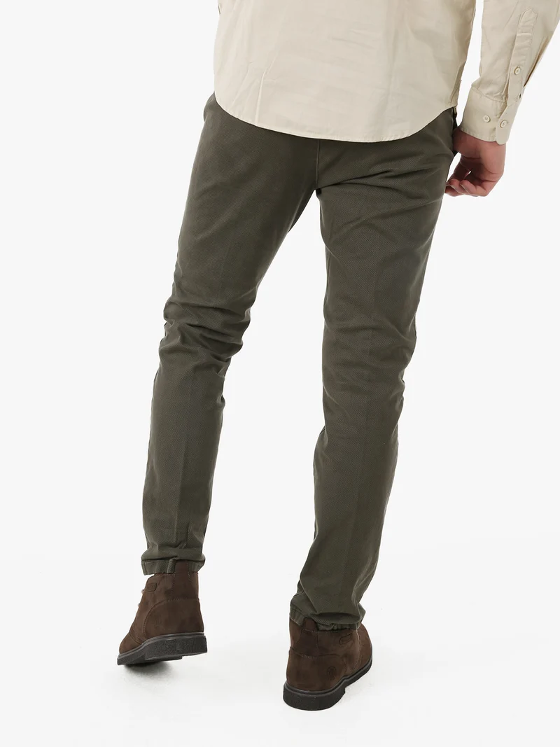 Pantaloni uomo slim fit con stampa micro texture - militare
