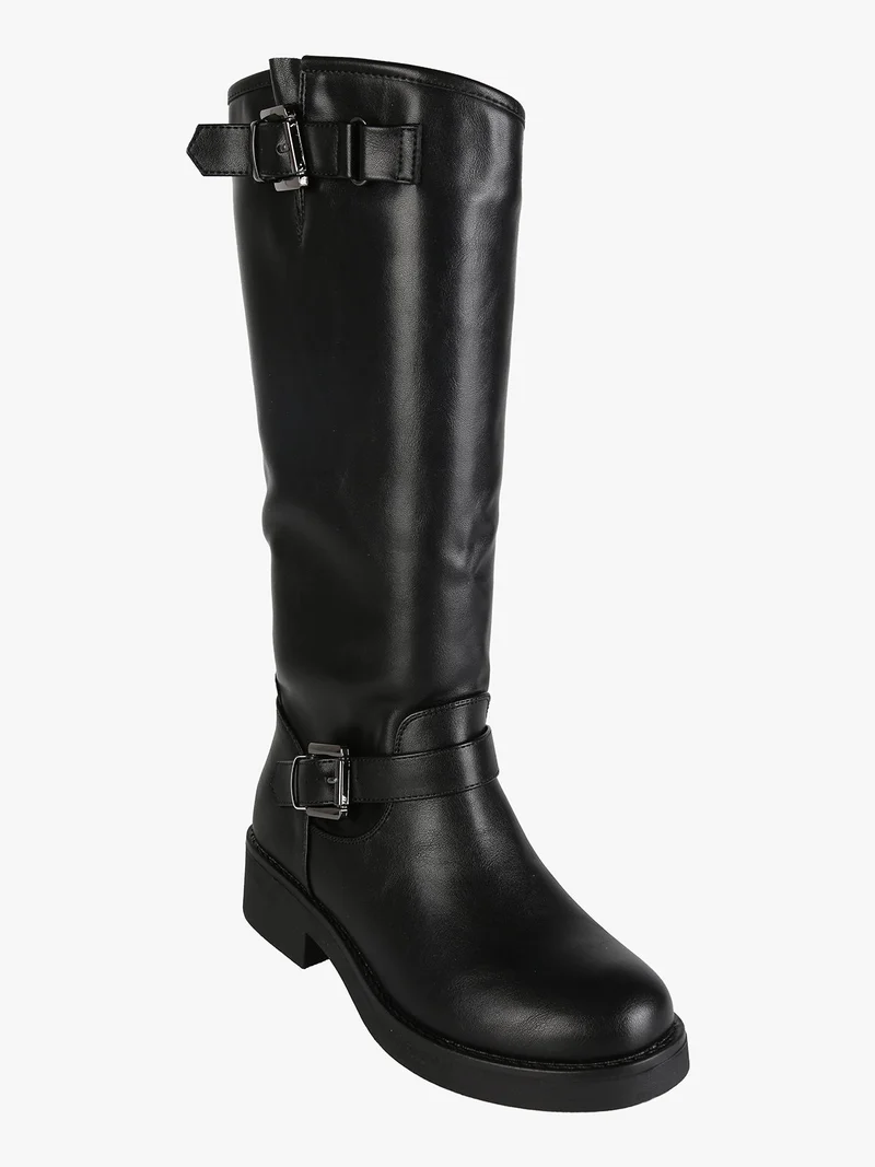 Stivali donna con zip e fibbie