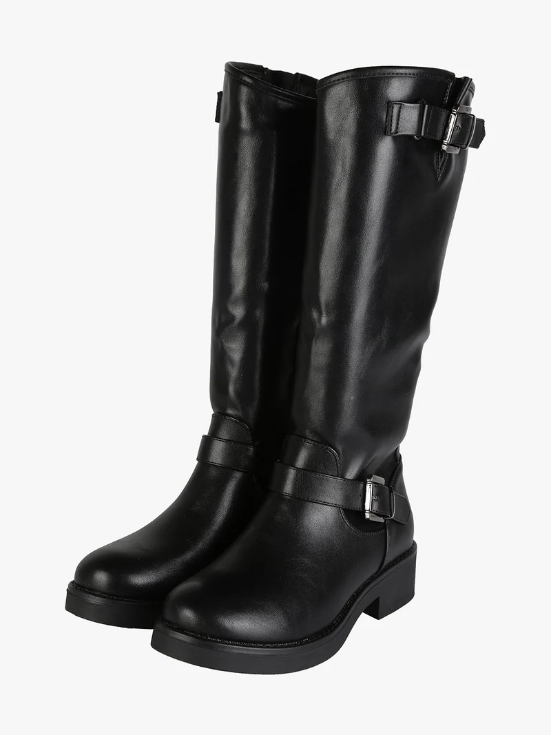 Stivali donna con zip e fibbie