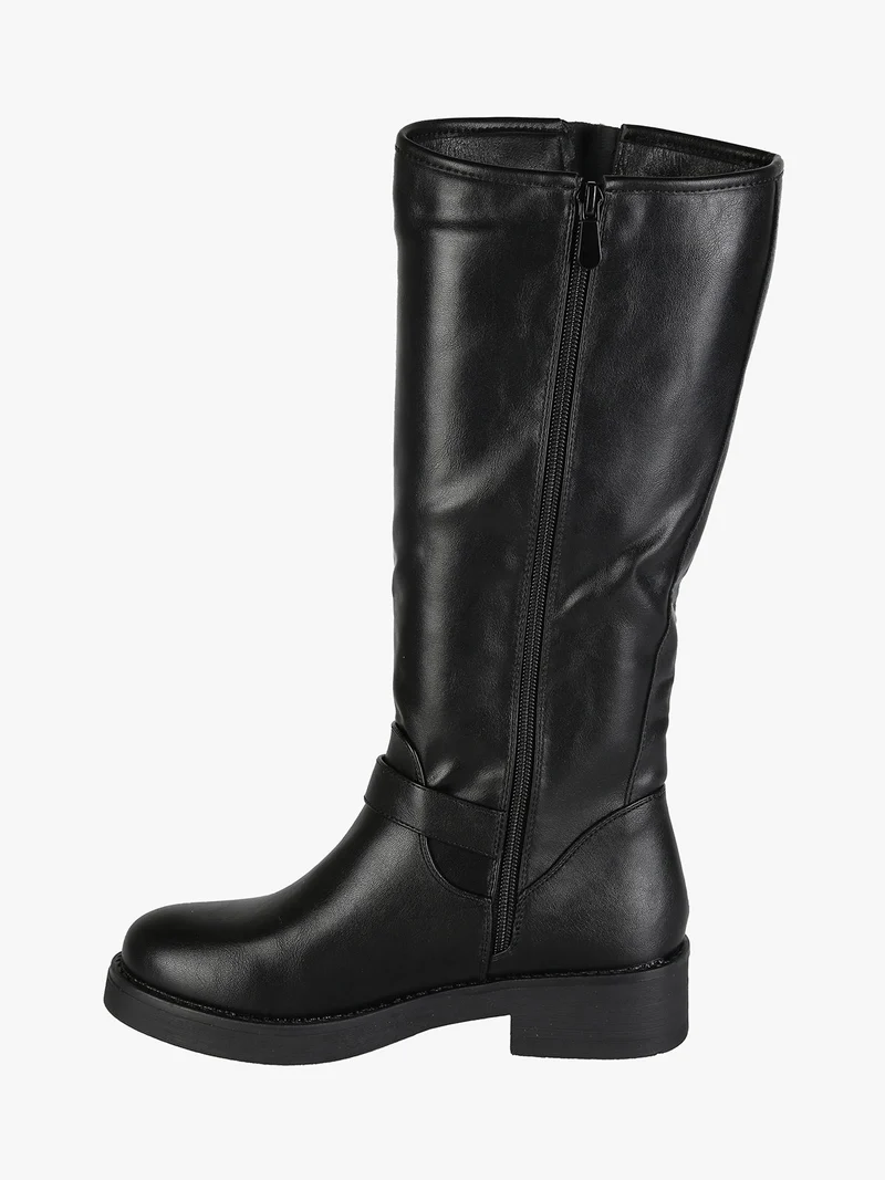 Stivali donna con zip e fibbie