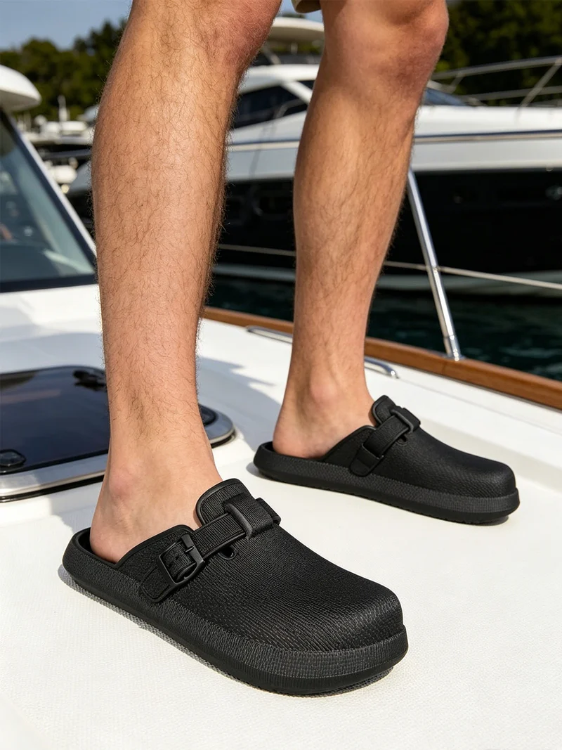 Ciabatte sabot da uomo in gomma - nero