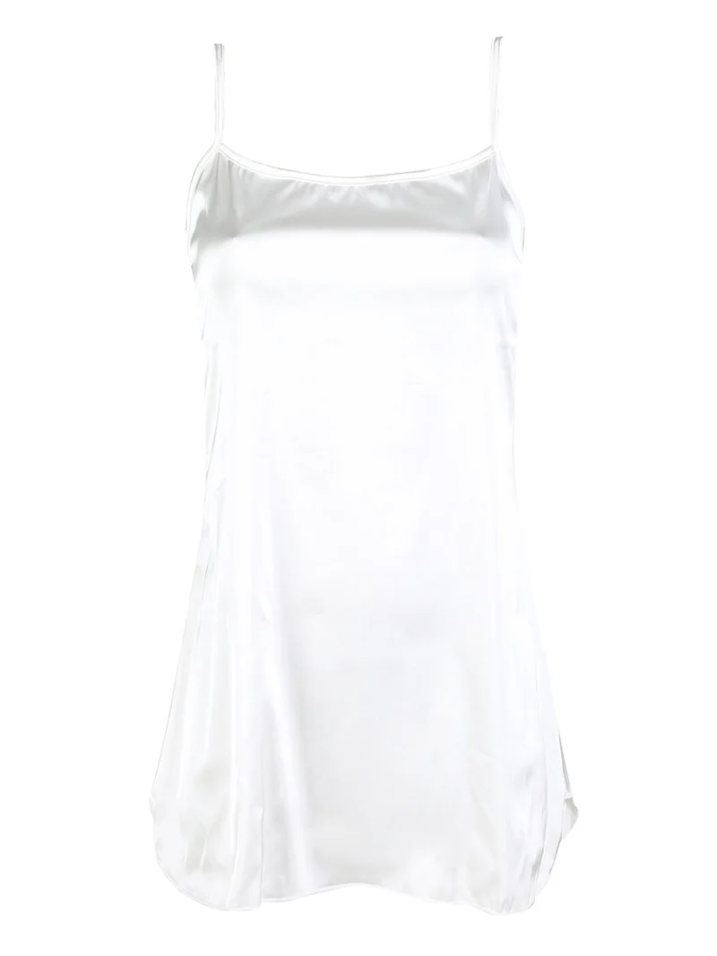 P0731M Baby - doll in raso satinato elasticizzato - bianco