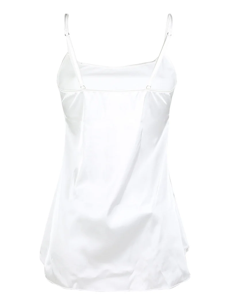 P0731M Baby - doll in raso satinato elasticizzato - bianco