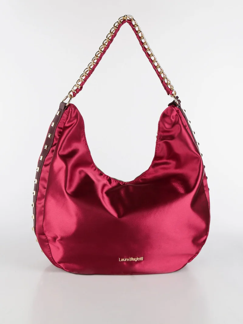 Borsa donna con borchie - rosso