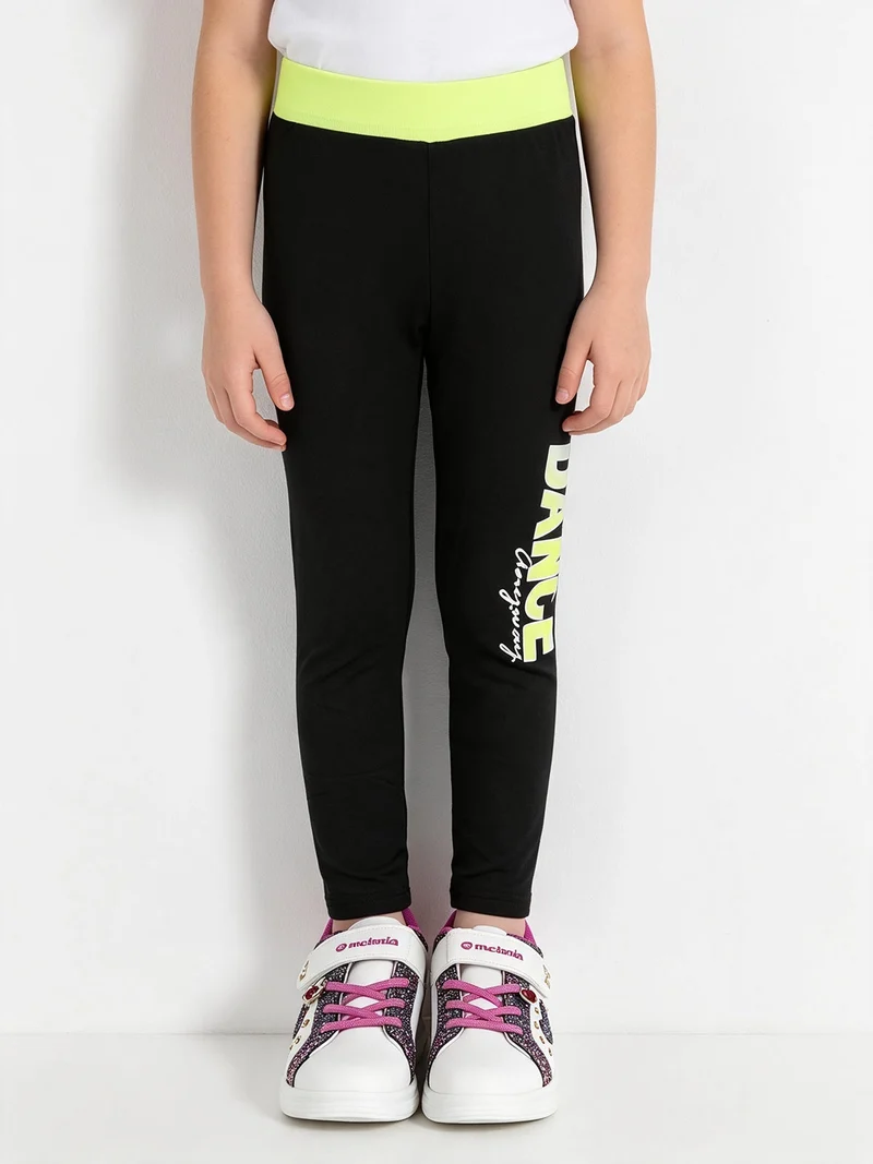 Leggings sportivi da bambina felpati - mela