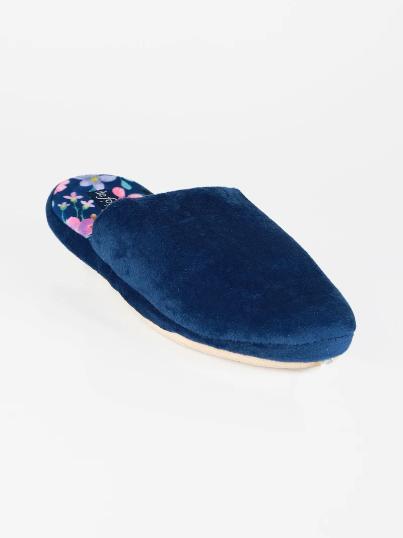 Pantofole donna a fiori - blu scuro