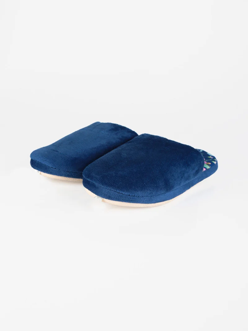 Pantofole donna a fiori - blu scuro