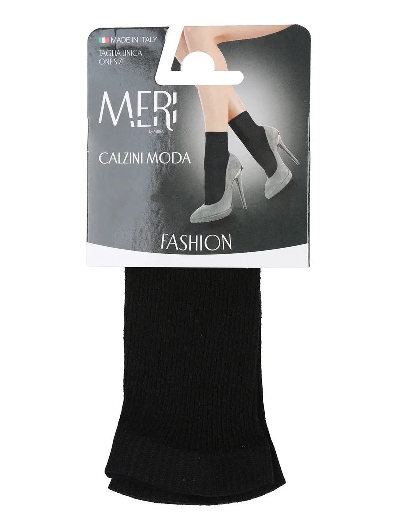 Calzini moda da donna a costine - nero