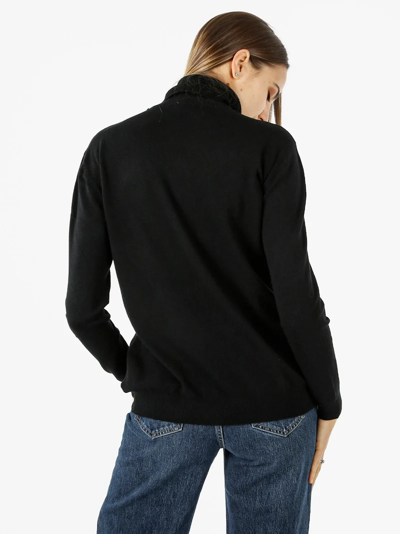Maglia dolcevita da donna - nero