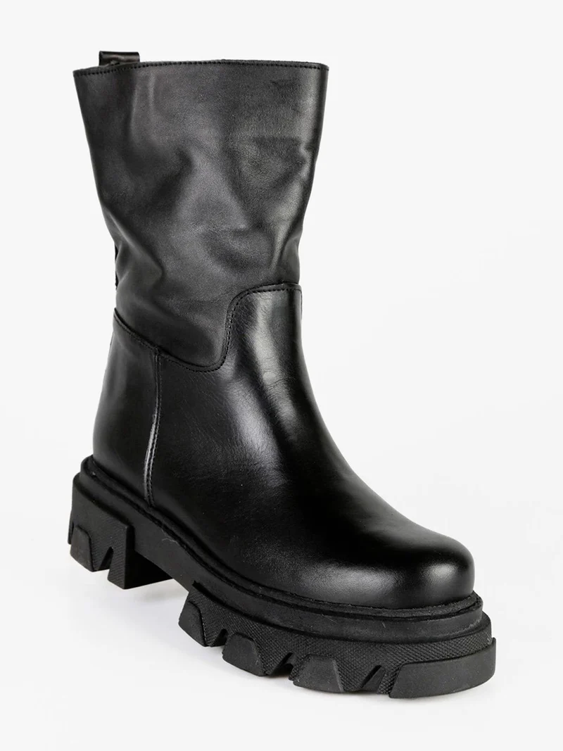 Stivaletti chelsea in pelle da donna - nero