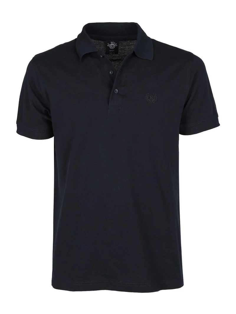 Polo uomo in cotone manica corta - blu scuro