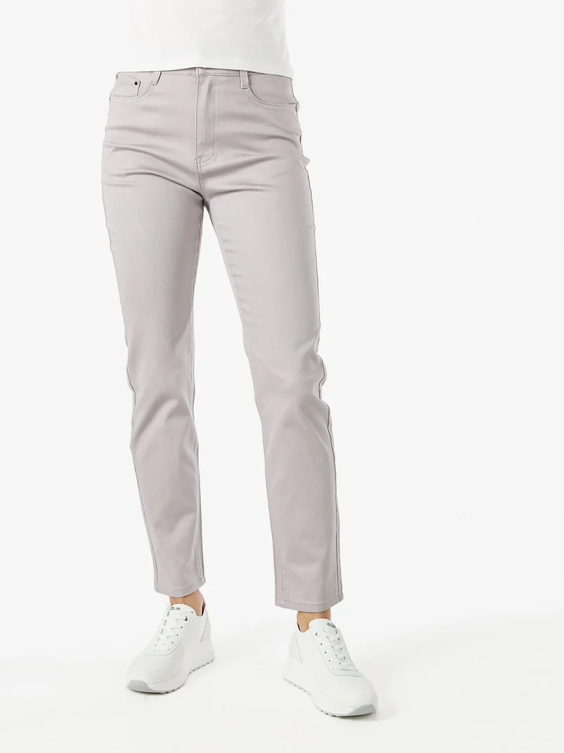 Pantaloni regular da donna - grigio