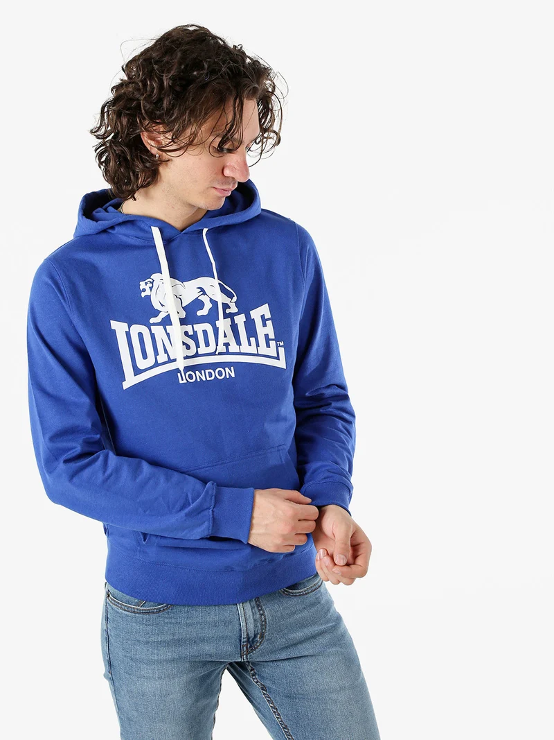 Felpa da uomo con cappuccio e logo - blu