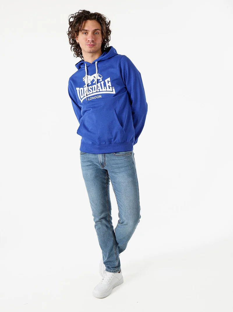 Felpa da uomo con cappuccio e logo - blu