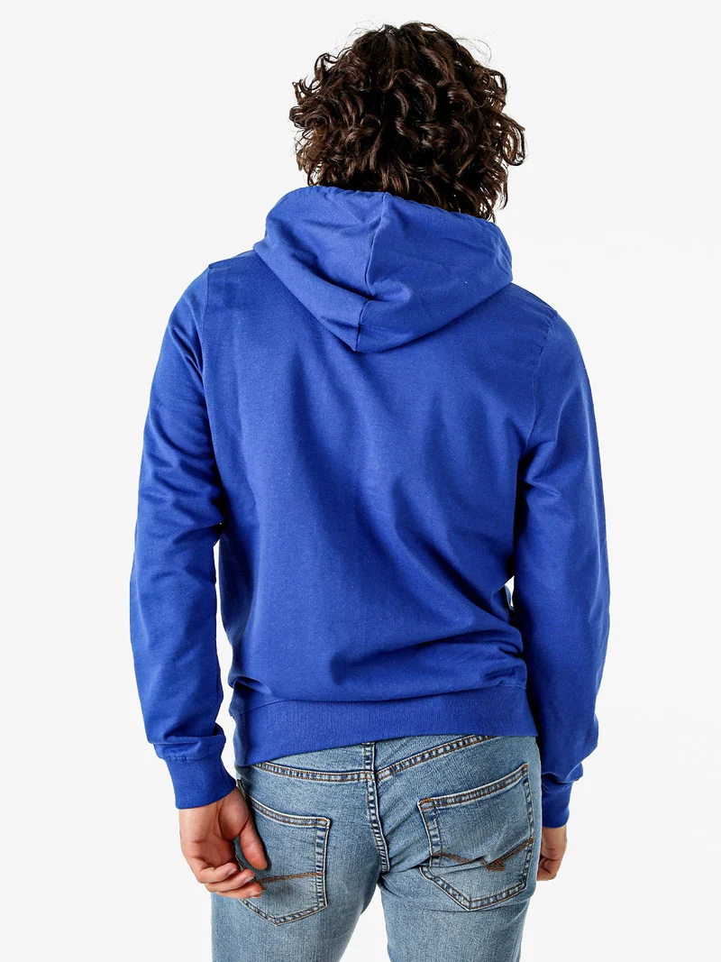 Felpa da uomo con cappuccio e logo - blu