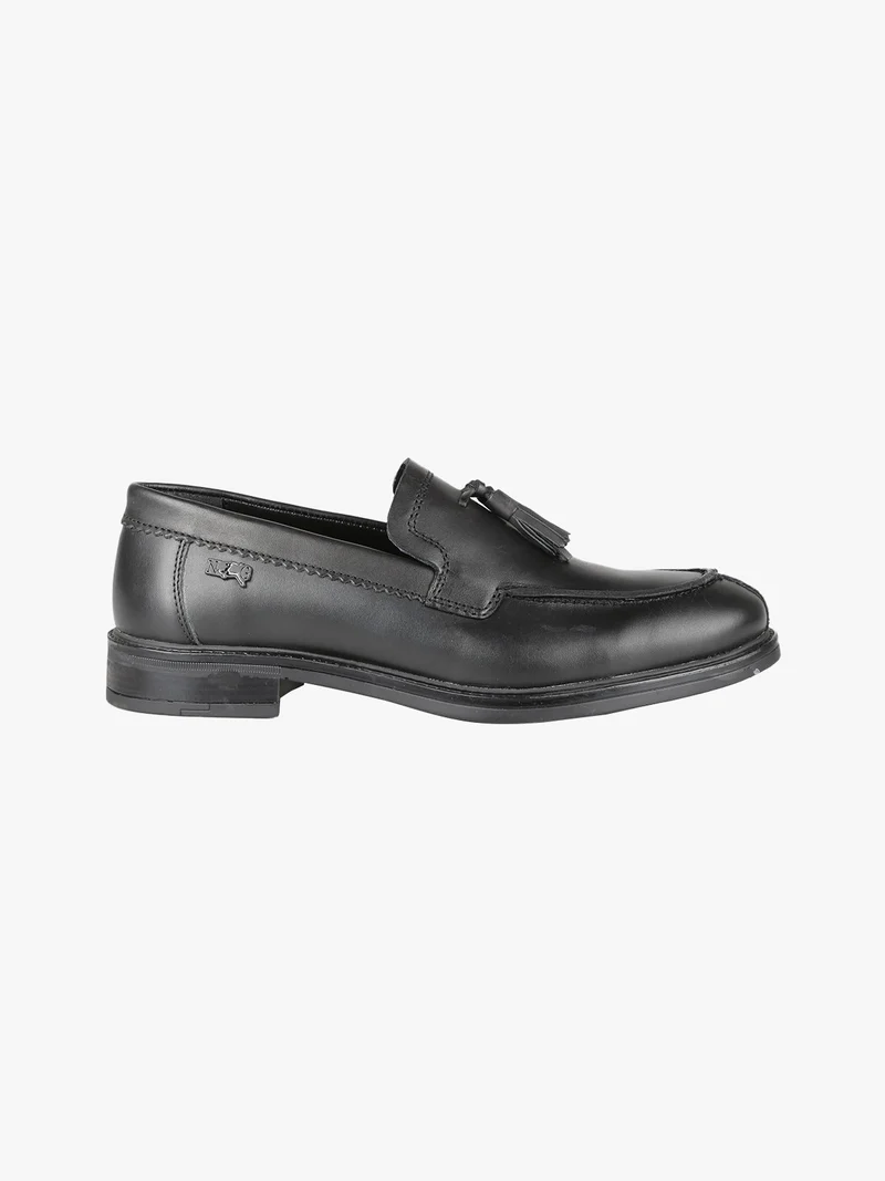 Mocassino in pelle uomo con nappine - nero