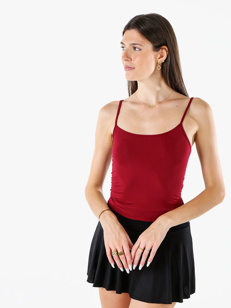 Top donna con spalline strette - bordeaux
