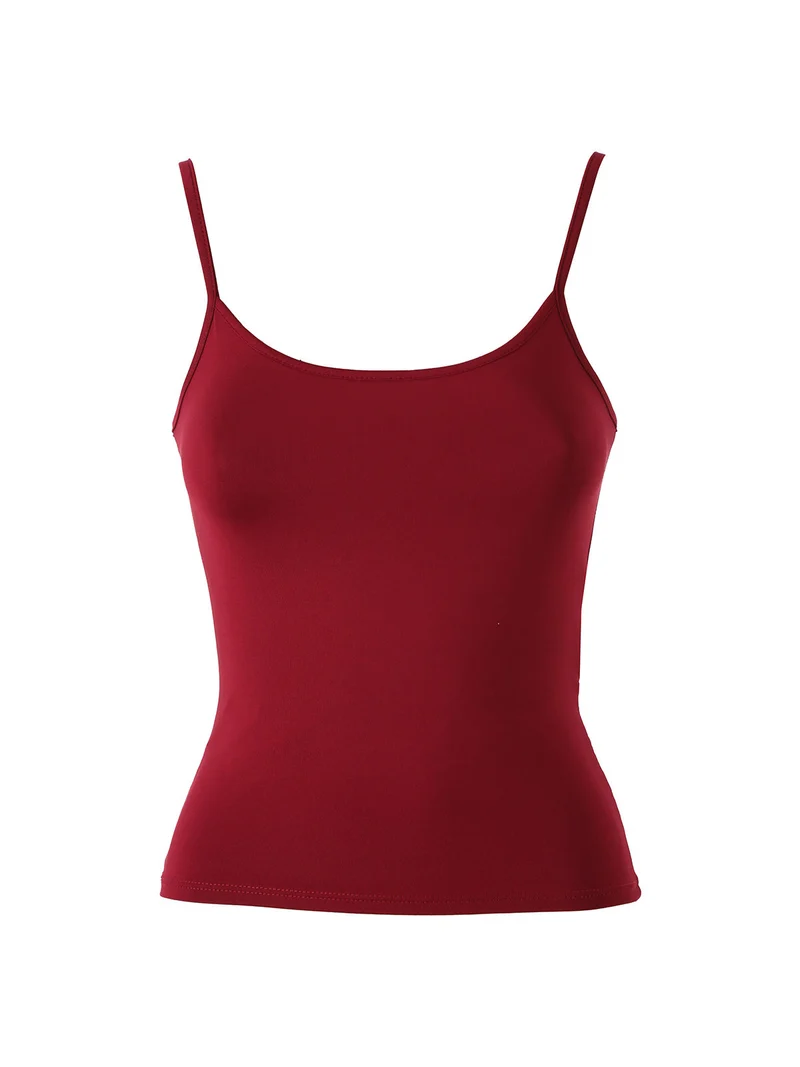 Top donna con spalline strette - bordeaux