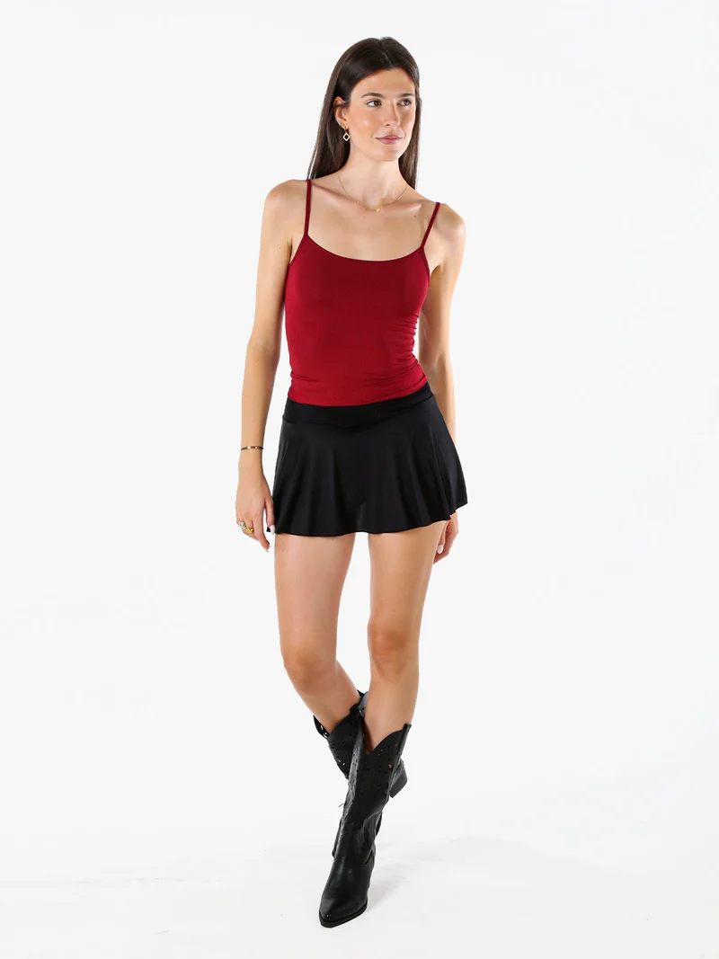 Top donna con spalline strette - bordeaux