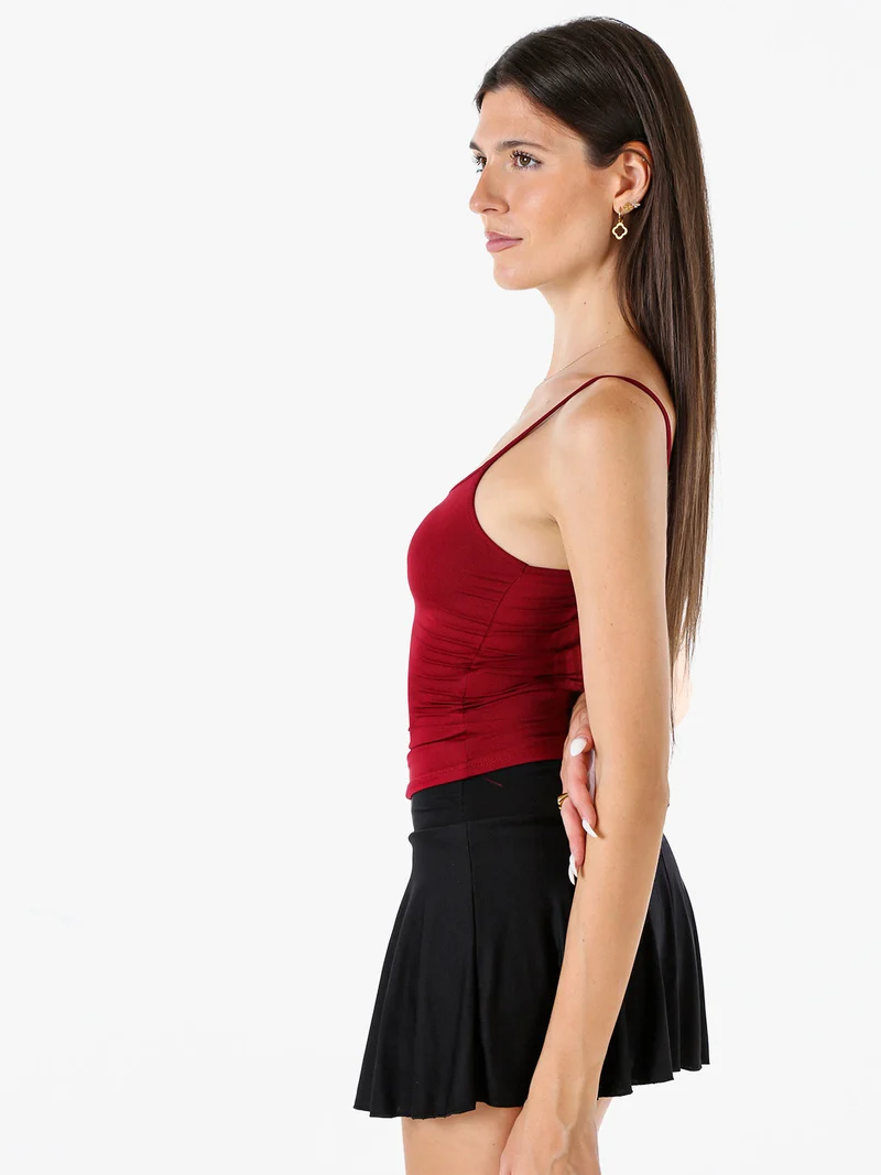 Top donna con spalline strette - bordeaux
