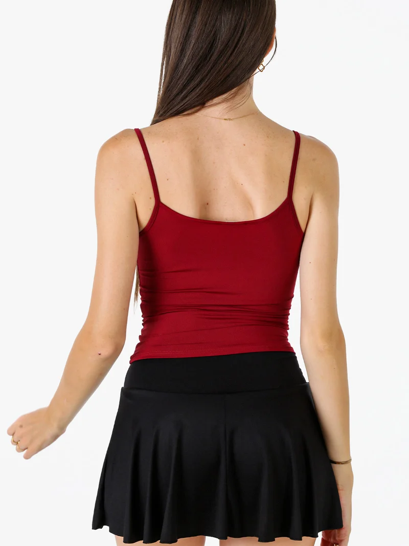 Top donna con spalline strette - bordeaux