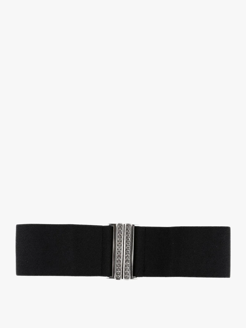 Cintura stringivita con fibbia in strass - nero